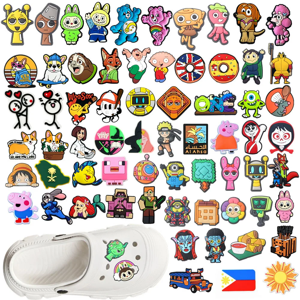 6-12pcs Hot sales MINISO Cartoon Series PVC Shoes Accessories Fit with Hole wristbands DIY Shoe Decorations Buckle Kids Gifts
6-12pcs Hot sales MINISO Cartoon Series PVC Shoes Accessories Fit with Hole wristbands DIY Shoe Decorations Buckle Kids Gifts