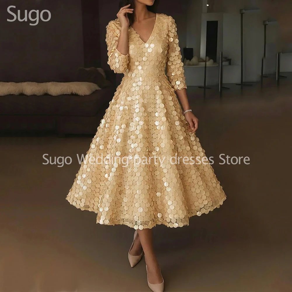 Customized New In Sparkle Midi Evening Dresses for Special Occasions Sequins Tea-Length A-Line Women Gala Prom Party Gowns 2026
Customized New In Sparkle Midi Evening Dresses for Special Occasions Sequins Tea-Length A-Line Women Gala Prom Party Gowns 2026