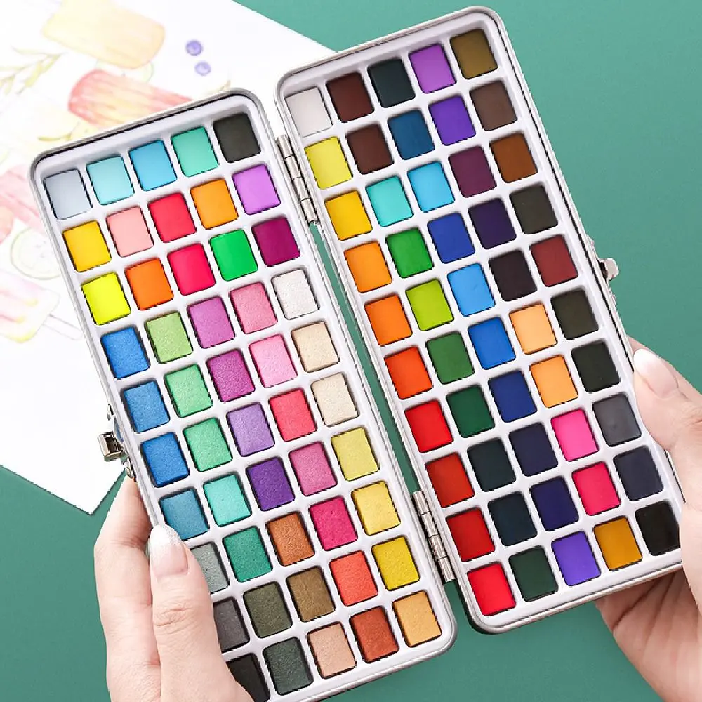 50/72/90/100/128 Color Solid Watercolor Paint Set Portable Professional Foldable Travel WaterColor with Painting Brush Beginner
50/72/90/100/128 Color Solid Watercolor Paint Set Portable Professional Foldable Travel WaterColor with Painting Brush Beginner