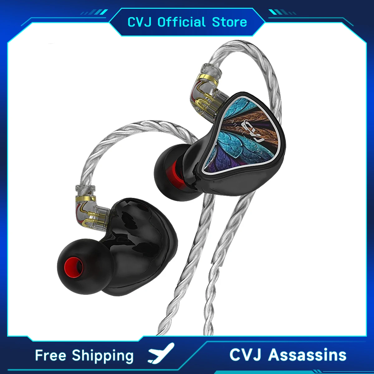 Наушники CVJ Hybrid Drive, гарнитура Angel Wings IEM, 2-контактные Наушники Hi-Fi для монитора, проводные наушники-вкладыши для караоке, спорта, бега
Наушники CVJ Hybrid Drive, гарнитура Angel Wings IEM, 2-контактные Наушники Hi-Fi для монитора, проводные наушники-вкладыши для караоке, спорта, бега