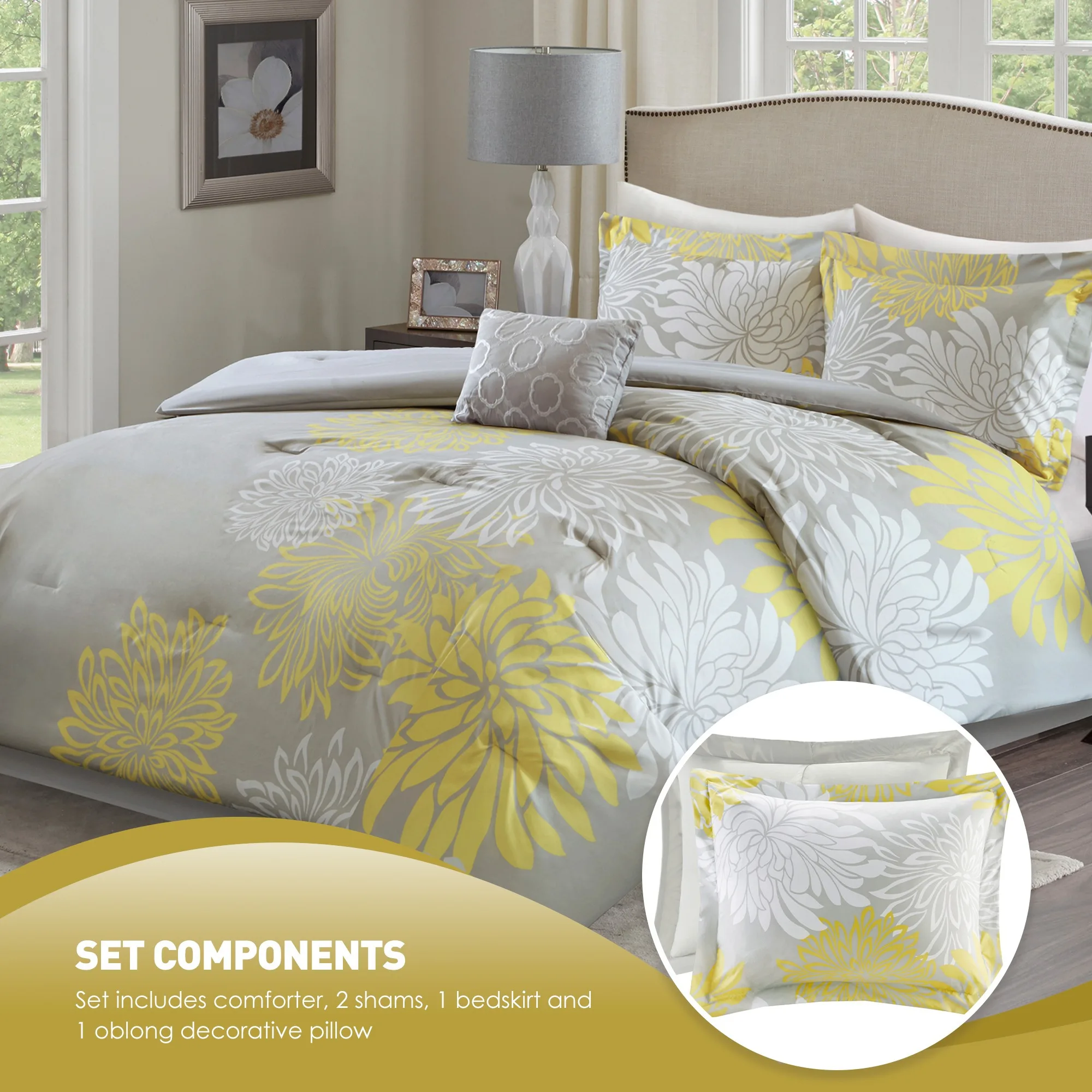 us5-Piece Comforter Set with Bed Skirt - Cozy All-Season Bedding Down Alternative with Matching Shams, Bed Skirt, and Decorative Pillows in Aqua, Purple, Yellow, Red/Black, and Blush - Ultra-Soft Microfiber for Queen and King Size Bedsd
us5-Piece Comforter Set with Bed Skirt - Cozy All-Season Bedding Down Alternative with Matching Shams, Bed Skirt, and Decorative Pillows in Aqua, Purple, Yellow, Red/Black, and Blush - Ultra-Soft Microfiber for Queen and King Size Bedsd