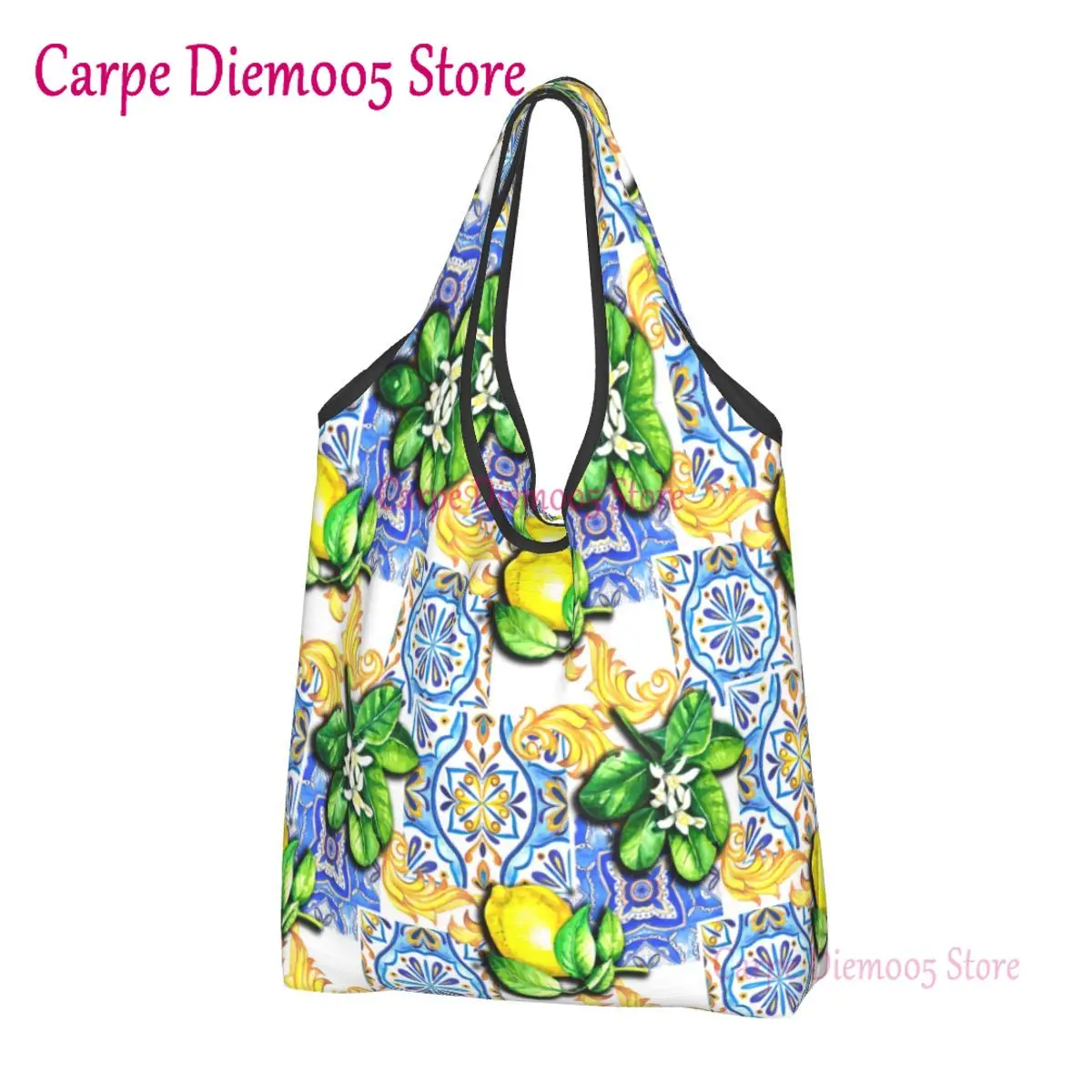 Recycling Mediterranean Tiles Summer Fruit Lemons Shopping Bag Women Tote Bag Portable Groceries Shopper Bags
Recycling Mediterranean Tiles Summer Fruit Lemons Shopping Bag Women Tote Bag Portable Groceries Shopper Bags