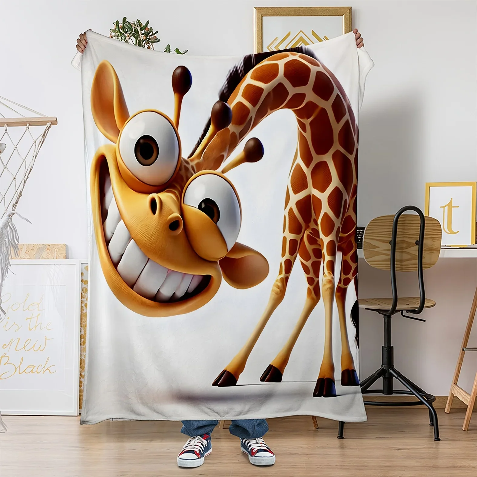 Fun Smiling Giraffe Pattern Flannel Blanket for All Seasons Ideal for Living Room Office Sofa and Travel
Fun Smiling Giraffe Pattern Flannel Blanket for All Seasons Ideal for Living Room Office Sofa and Travel