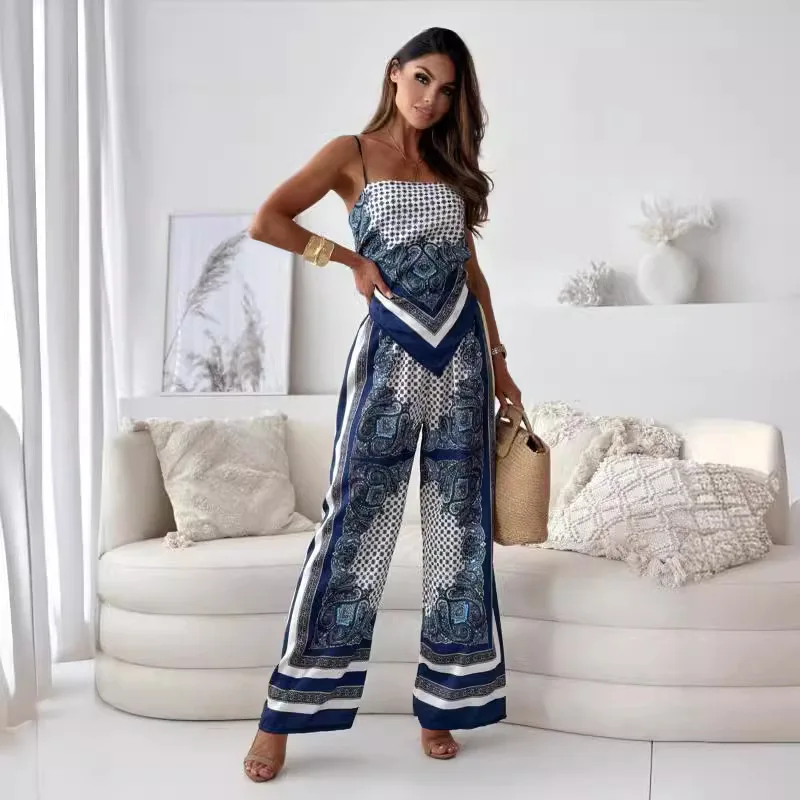 Fashion Printed Lace Vest And Pants Two-piece Set Summer Satin Print Female Casual Suspender Lace
Fashion Printed Lace Vest And Pants Two-piece Set Summer Satin Print Female Casual Suspender Lace