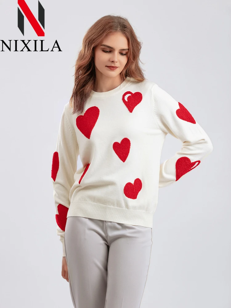 New in Autumn Winter Women's Pullovers Love Flocking Long Sleeve Tops Elegant Retro Sweater Woman Knitwears Female Clothing
New in Autumn Winter Women's Pullovers Love Flocking Long Sleeve Tops Elegant Retro Sweater Woman Knitwears Female Clothing