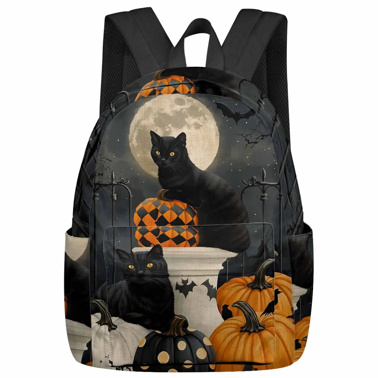 Vintage Black Cat Pumpkin Halloween Backpacks Teenagers Student School Bags Men Women Travel Mochila
Vintage Black Cat Pumpkin Halloween Backpacks Teenagers Student School Bags Men Women Travel Mochila