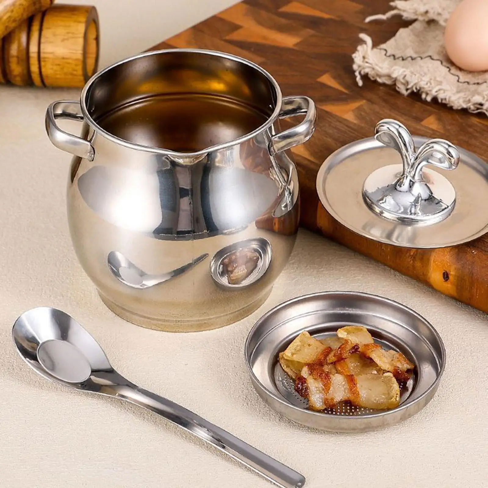 Large Capacity Grease Container with Fine Strainer Sturdy Stainless Steel Oil Filter Pot with Double Handles for Everyday Use
Large Capacity Grease Container with Fine Strainer Sturdy Stainless Steel Oil Filter Pot with Double Handles for Everyday Use