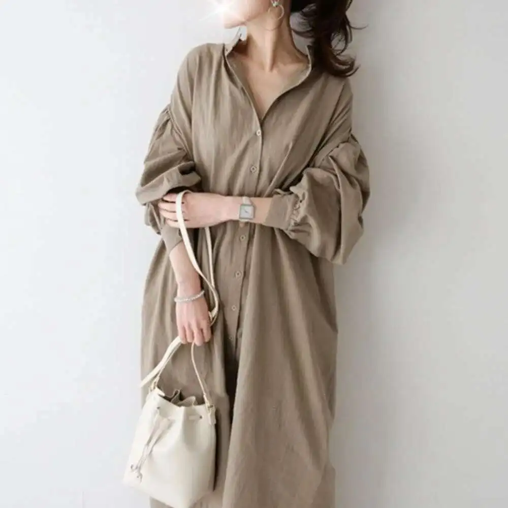 New Loose Cotton and Linen Shirt Dress for Autumn 2025 in South Korea, Simple and Fashionable Temperament Robe Vestido Women
New Loose Cotton and Linen Shirt Dress for Autumn 2025 in South Korea, Simple and Fashionable Temperament Robe Vestido Women