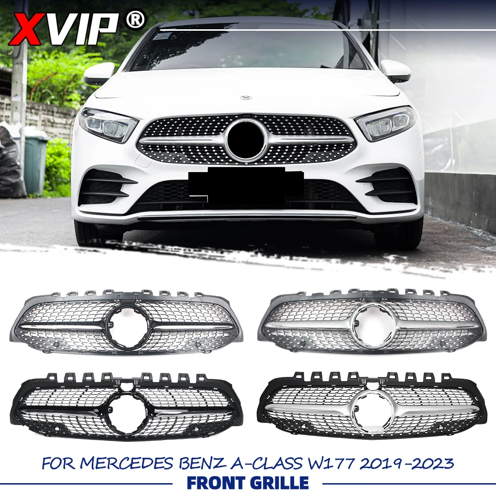 XVIP Chrome Black Front Racing Grille Silver Bumper Grille Upper Grill For Mercedes Benz A-Class W177 2019-23 A200 A220 A250 A35
XVIP Chrome Black Front Racing Grille Silver Bumper Grille Upper Grill For Mercedes Benz A-Class W177 2019-23 A200 A220 A250 A35