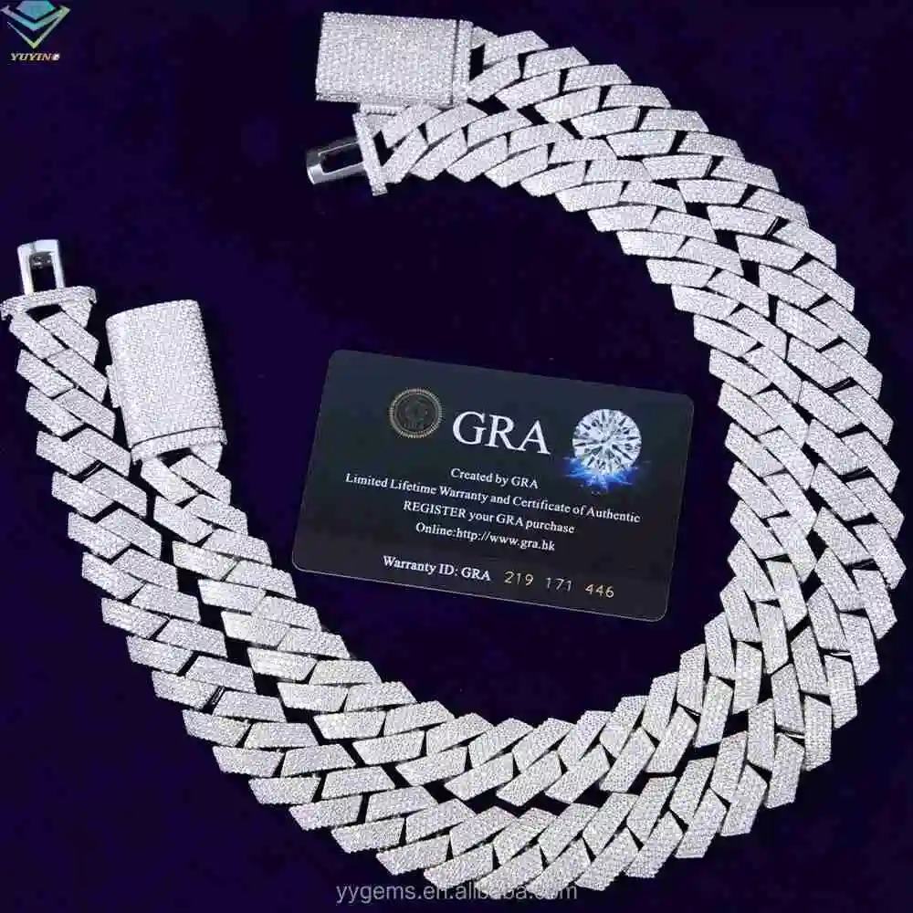 Heavy Mossanite Cuban Chain Jewelry Big Size 20mm 24mm Wide Hip Hop Necklace S925 Silver Cuban Link Chain Necklace for Men
Heavy Mossanite Cuban Chain Jewelry Big Size 20mm 24mm Wide Hip Hop Necklace S925 Silver Cuban Link Chain Necklace for Men