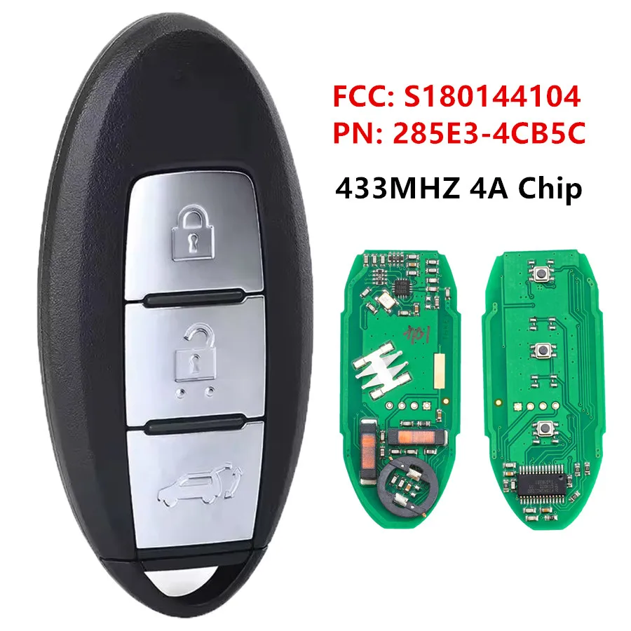 Сменный смарт-брелок KEYECU с 3 кнопками, 433,92 МГц, 4A, чип для Nissan Pulsar C13 Qashqai J11 X-Trail P/N: S180144104
Сменный смарт-брелок KEYECU с 3 кнопками, 433,92 МГц, 4A, чип для Nissan Pulsar C13 Qashqai J11 X-Trail P/N: S180144104