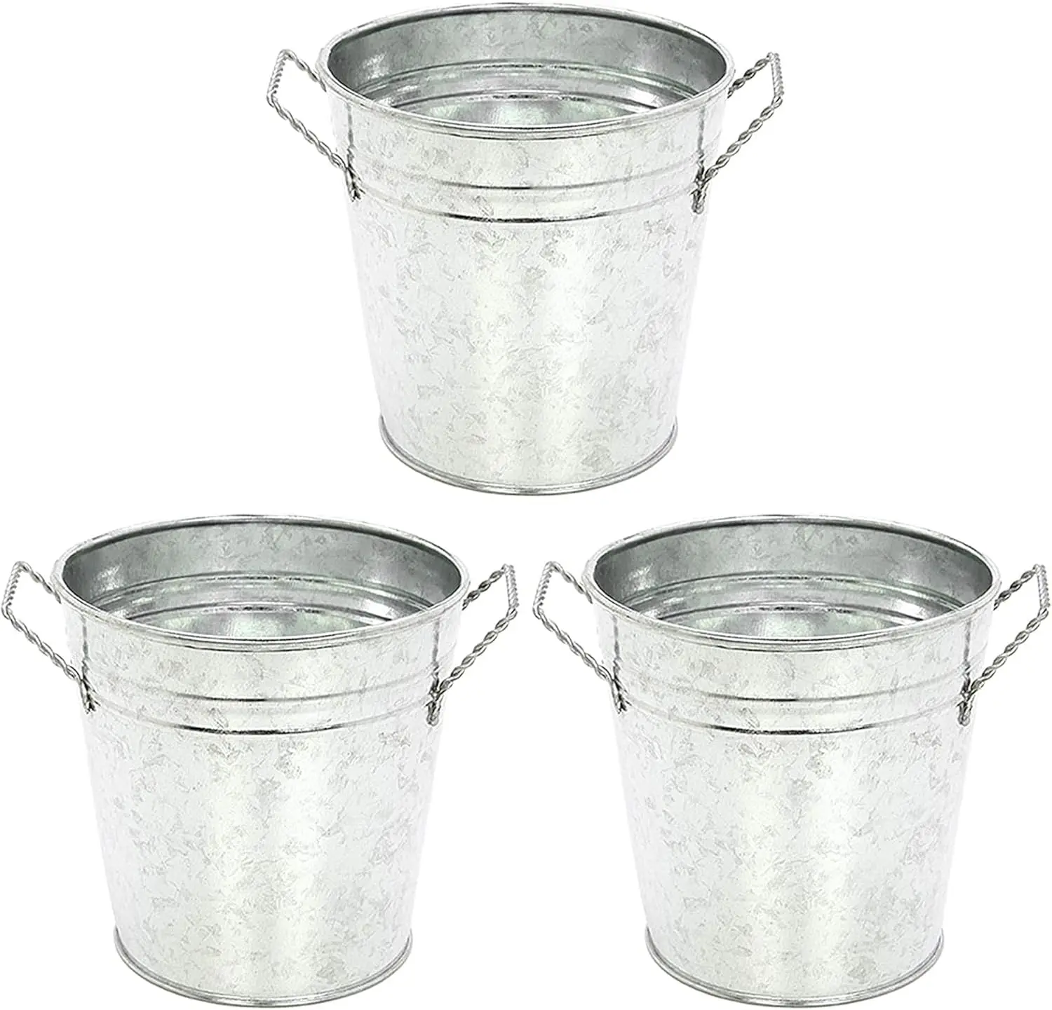 3 Pack Galvanized Metal Plant Pots 5" Dia x 4.5" H Rustic Vintage Planters for Indoor Outdoor Gardening Floral Arrangements
3 Pack Galvanized Metal Plant Pots 5" Dia x 4.5" H Rustic Vintage Planters for Indoor Outdoor Gardening Floral Arrangements