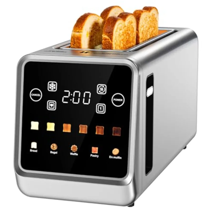 4-Slice Smart Toaster with Digital Touchscreen 1.5 Extra-Wide Slots for Bagels Artisan Bread 1400W Rapid Heating Stainless Stee
4-Slice Smart Toaster with Digital Touchscreen 1.5 Extra-Wide Slots for Bagels Artisan Bread 1400W Rapid Heating Stainless Stee