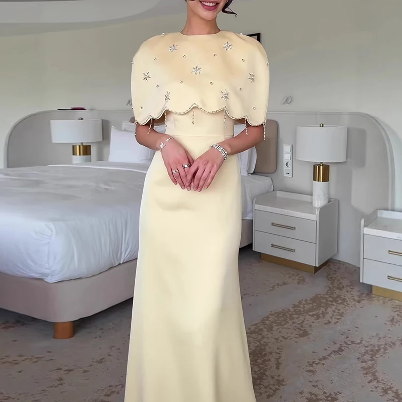 Yellow Sequins High Waist Summer Long Dress Casual Temperament Bridesmaid Dress Elegant O Neck Short Sleeved Women Evening Dress
Yellow Sequins High Waist Summer Long Dress Casual Temperament Bridesmaid Dress Elegant O Neck Short Sleeved Women Evening Dress