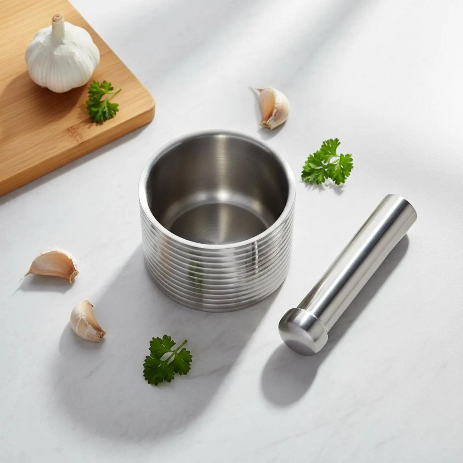 Stainless Steel Grinding Bowl and Pestle Set Sturdy Duty Garlic Crusher Bowl Medication Crusher Grinder Large Capacity for Chefs
Stainless Steel Grinding Bowl and Pestle Set Sturdy Duty Garlic Crusher Bowl Medication Crusher Grinder Large Capacity for Chefs
