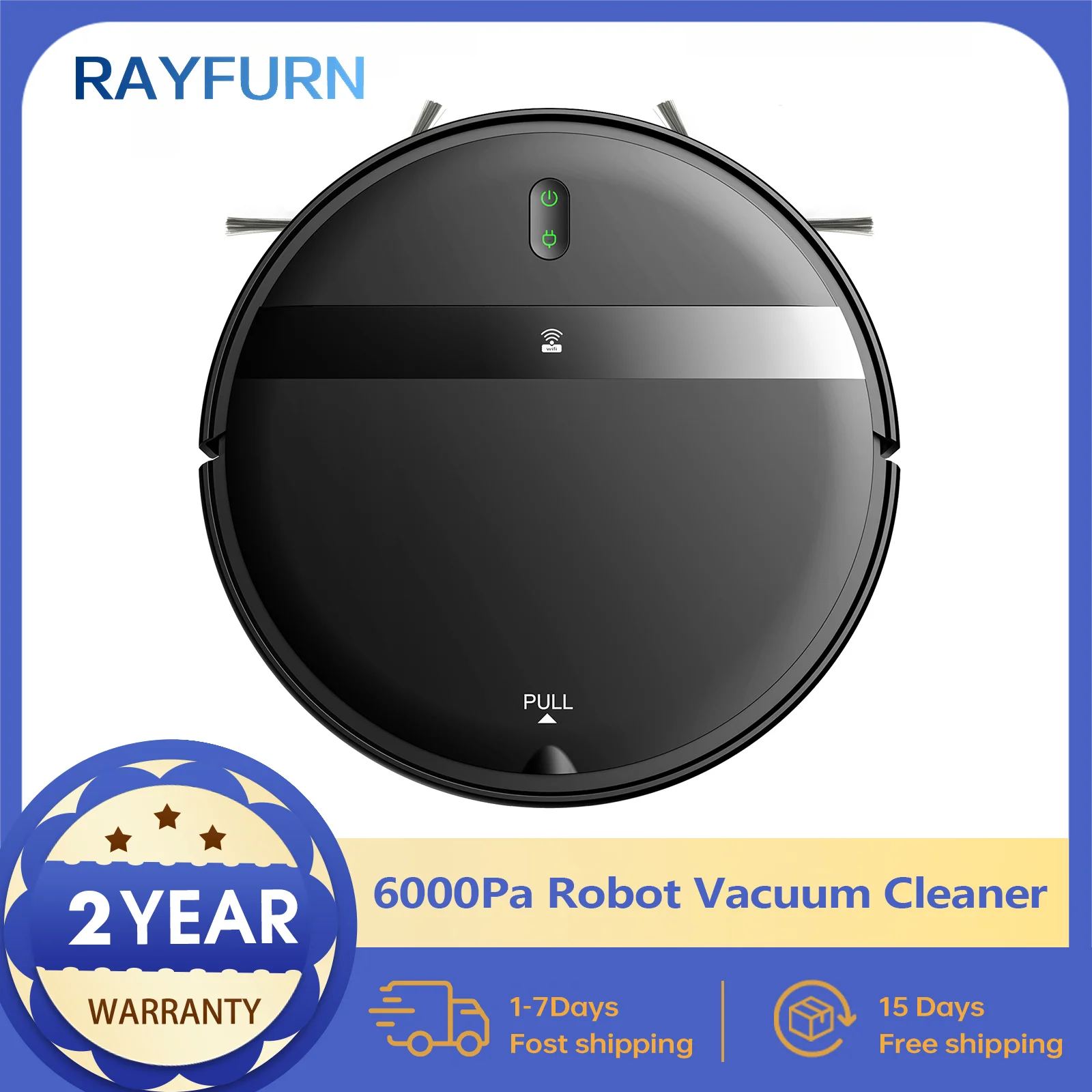 RAYFURN G20 Robot Vacuum 6000Pa Strong Suction, Smart Mapping & No-Go Zones, Alexa/Google Voice Control, 180min Runtime
RAYFURN G20 Robot Vacuum 6000Pa Strong Suction, Smart Mapping & No-Go Zones, Alexa/Google Voice Control, 180min Runtime