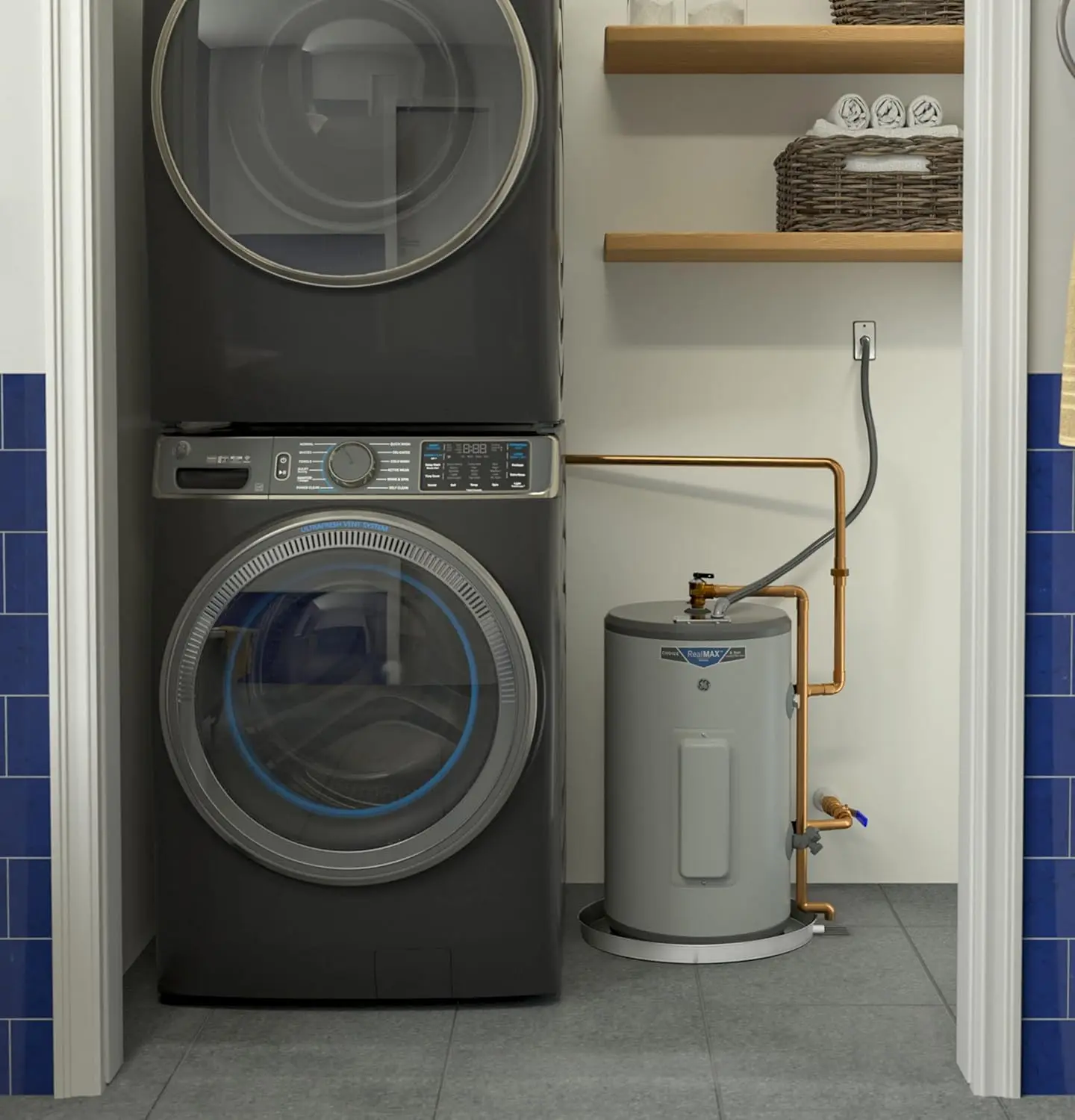 Appliances 10 Gallon Versatile Plug and Play Electric Water Heater with Adjustable Thermostat, Easily Installs Where You Want It
Appliances 10 Gallon Versatile Plug and Play Electric Water Heater with Adjustable Thermostat, Easily Installs Where You Want It