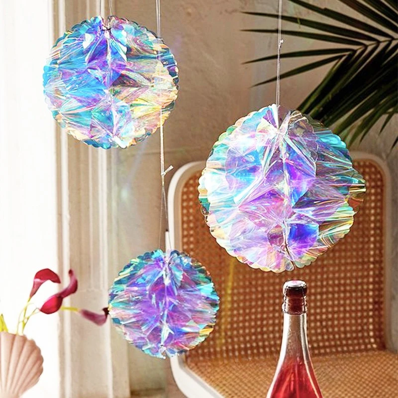 Hot selling rainbow film laser plastic rainbow gradient paper flower ball three piece set honeycomb ball party wedding
Hot selling rainbow film laser plastic rainbow gradient paper flower ball three piece set honeycomb ball party wedding