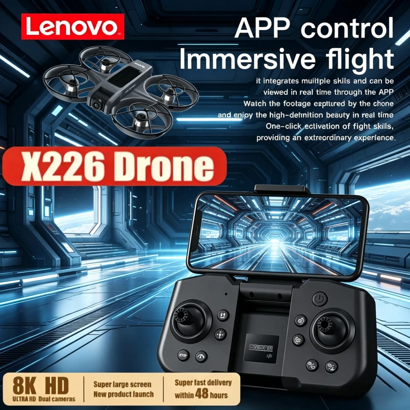 Lenovo X226/X226VR Professional 8K Drone With Screen, RC Dron Quadcopter Toys, Remote Control Helicopter Plane.
Lenovo X226/X226VR Professional 8K Drone With Screen, RC Dron Quadcopter Toys, Remote Control Helicopter Plane.