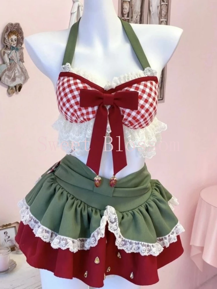 Japanese Sexy Style Cute Two Piece Set Women Bow Plaid Tops + Mini Skirt New Pure Desire Sweet Lace Patchwork Suit Summer 2025
Japanese Sexy Style Cute Two Piece Set Women Bow Plaid Tops + Mini Skirt New Pure Desire Sweet Lace Patchwork Suit Summer 2025