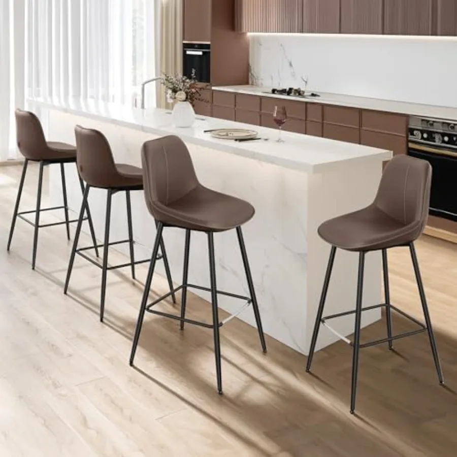 Bar Stools Set of 4, Bar Height Bar Stools with Back, Ergonomic Backrest, Synthetic Leather, Metal Legs, 28.5-Inch Tall Barstoo
Bar Stools Set of 4, Bar Height Bar Stools with Back, Ergonomic Backrest, Synthetic Leather, Metal Legs, 28.5-Inch Tall Barstoo