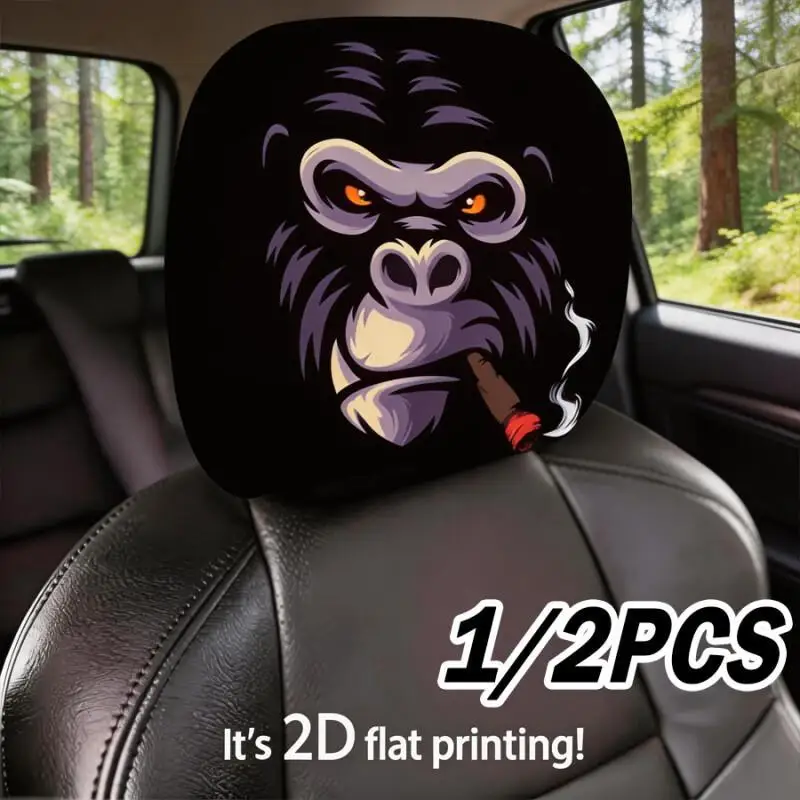 1/2PCS Smoking Gorilla Car Headrest Covers 2D Double-Sided Print Funny Animal Auto Decor For Halloween Christmas
1/2PCS Smoking Gorilla Car Headrest Covers 2D Double-Sided Print Funny Animal Auto Decor For Halloween Christmas