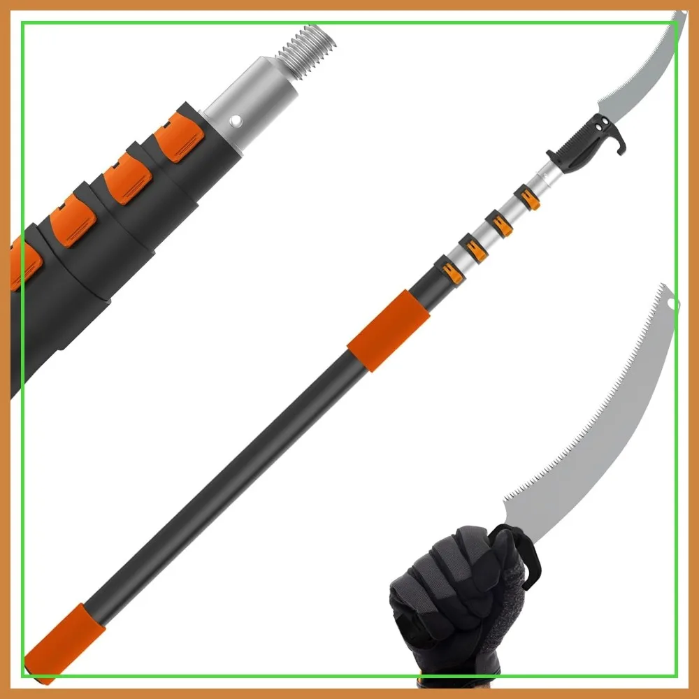 26FT Reach Pole Saw for Tree Trimming, 5-20FT Telescoping Pole, 19" 3X Detachable Blade, Non-Slip Handle, Garden Pruner
26FT Reach Pole Saw for Tree Trimming, 5-20FT Telescoping Pole, 19" 3X Detachable Blade, Non-Slip Handle, Garden Pruner