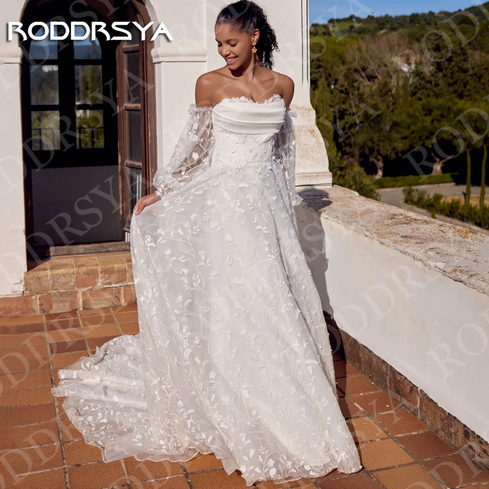 RODDRSYA Lace Bohemian Wedding Dress Long Sleeve robe mariée 2026 Off Shoulder A Line Sweetheart Neck Bridal Dresses Customized
RODDRSYA Lace Bohemian Wedding Dress Long Sleeve robe mariée 2026 Off Shoulder A Line Sweetheart Neck Bridal Dresses Customized