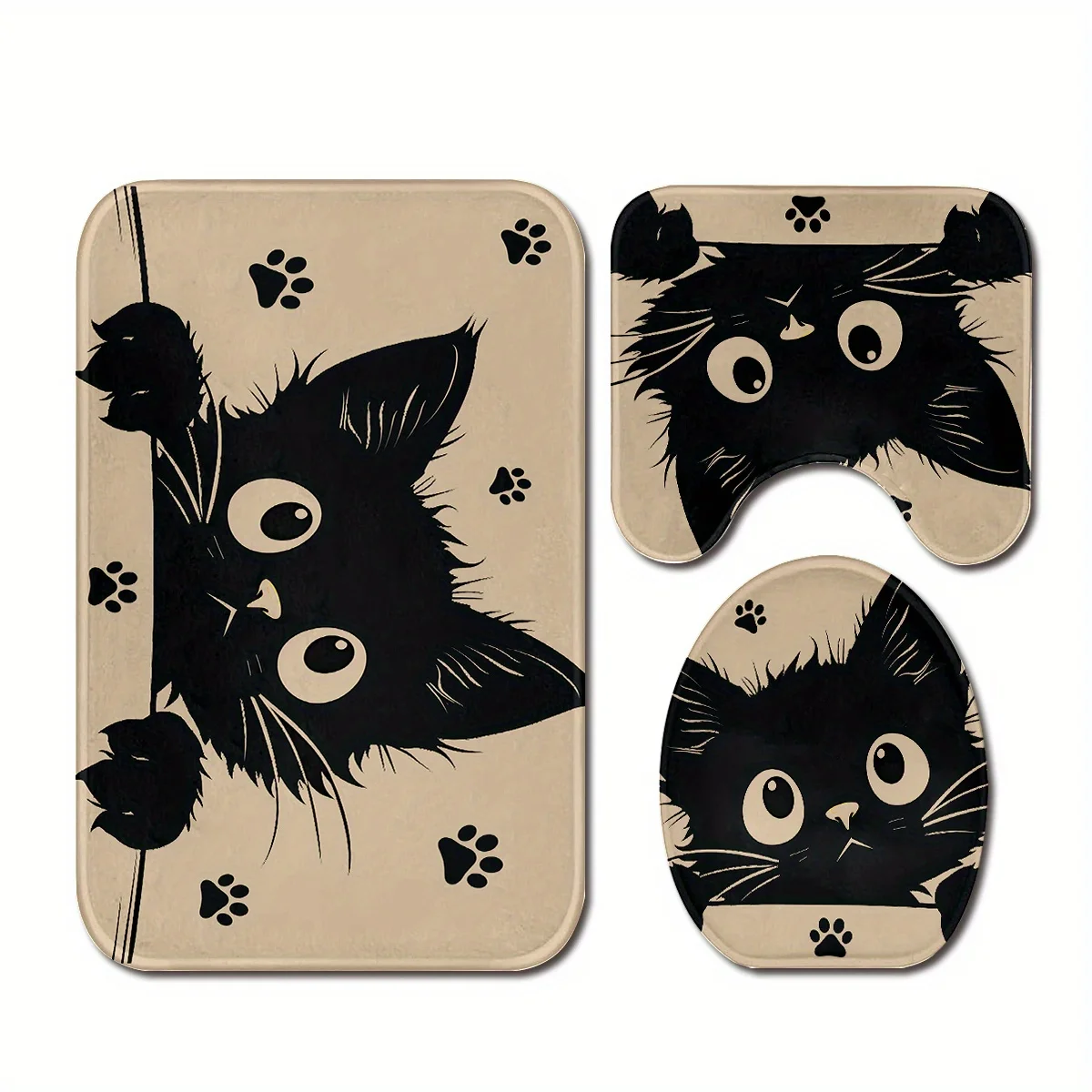 Cute Cat Print 3 Piece Bath Mat Set Anti Slip Soft Absorbent Bathroom Floor Mats Toilet Seat Cover Rug Home Decor
Cute Cat Print 3 Piece Bath Mat Set Anti Slip Soft Absorbent Bathroom Floor Mats Toilet Seat Cover Rug Home Decor