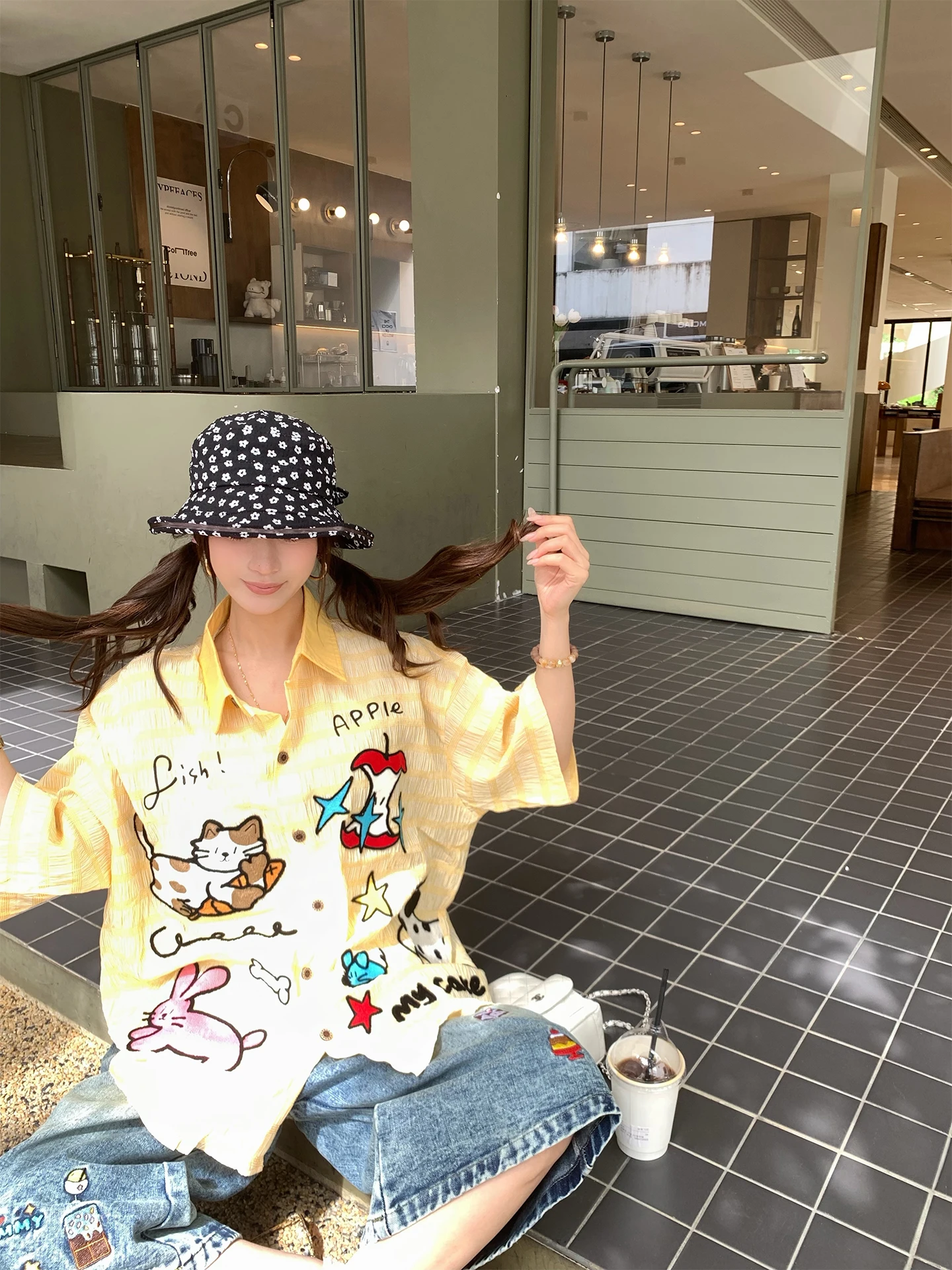 Xueke Yellow Embroidery Casual Shirt Women's Spring Summer Loose Top Breathable Comfortable Short Sleeve Flip Collar
Xueke Yellow Embroidery Casual Shirt Women's Spring Summer Loose Top Breathable Comfortable Short Sleeve Flip Collar