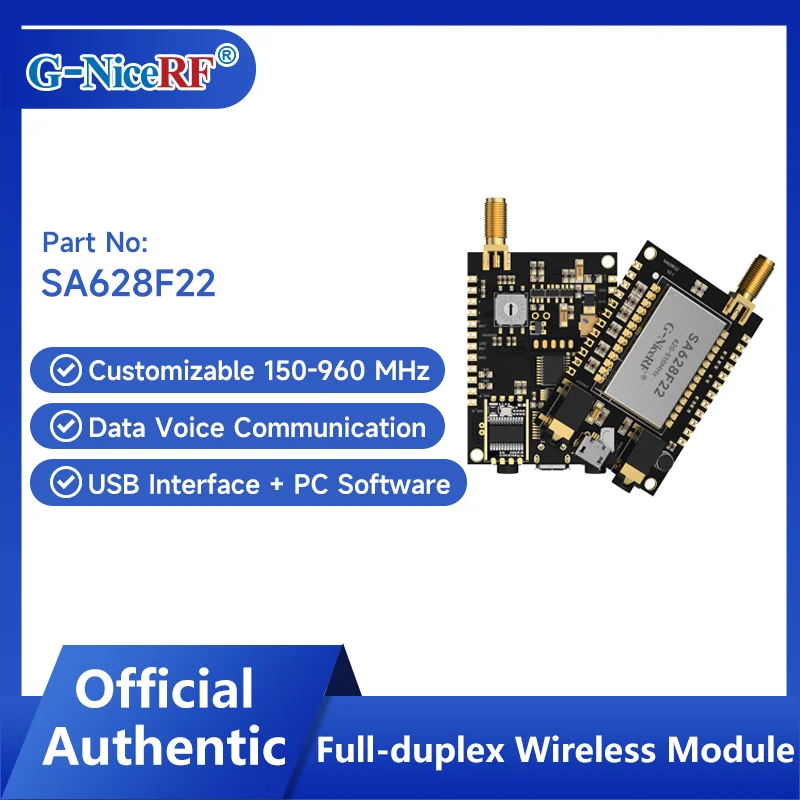NiceRF| 2PCS SA628F22 1-3KM Full Duplex 160mW Long Range MESH Network Wireless Audio Module Customizable 150-960MHz
NiceRF| 2PCS SA628F22 1-3KM Full Duplex 160mW Long Range MESH Network Wireless Audio Module Customizable 150-960MHz