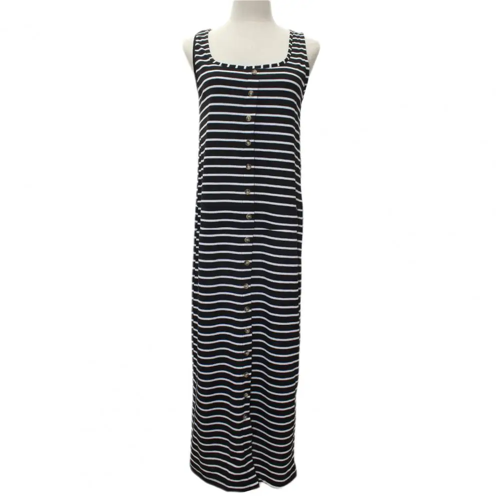 Women Midi Dress Striped Print Midi Tank Dress with U Neck Split Hem Summer Vest Type Buttons Lady Dress Women Striped Tank
Women Midi Dress Striped Print Midi Tank Dress with U Neck Split Hem Summer Vest Type Buttons Lady Dress Women Striped Tank