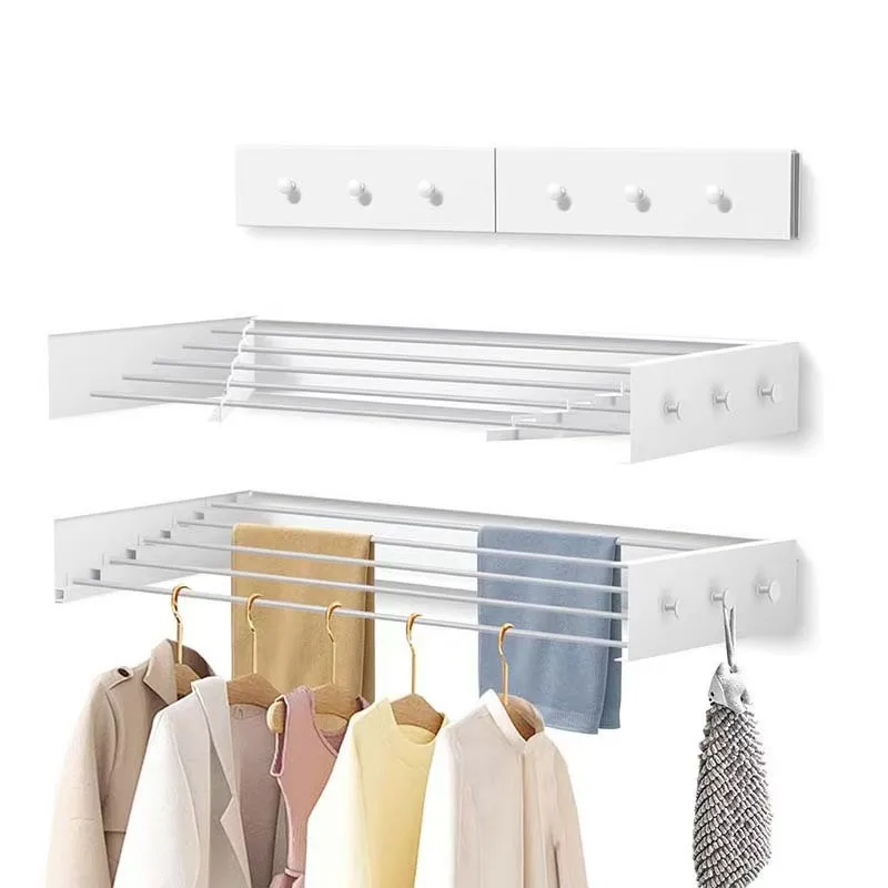 Invisible Folding Clothes Rack Indoor Home Balcony Extendable Wall Mounted Laundry Drying Rack Bathroom Towel Organizer 
Invisible Folding Clothes Rack Indoor Home Balcony Extendable Wall Mounted Laundry Drying Rack Bathroom Towel Organizer