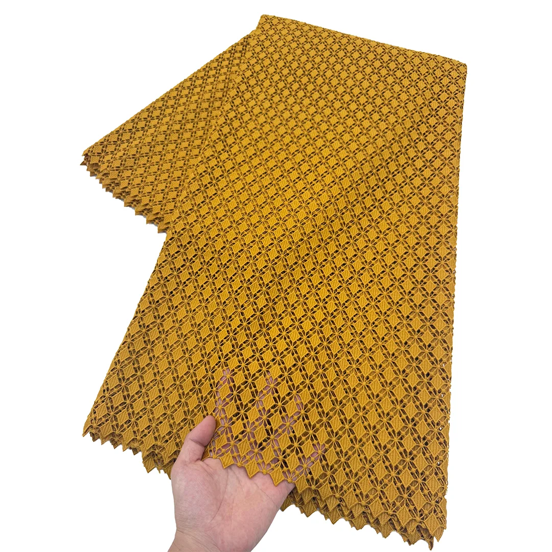 PGC Lace Cord Guipure Fabric High Quality 5 Yards Knitted Water Soluble African Nigerian Lace Fabric Wedding Dress for Sewing
PGC Lace Cord Guipure Fabric High Quality 5 Yards Knitted Water Soluble African Nigerian Lace Fabric Wedding Dress for Sewing