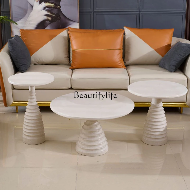 New Nordic terrazzo coffee table living room light luxury modern sofa side table creative small round table
New Nordic terrazzo coffee table living room light luxury modern sofa side table creative small round table
