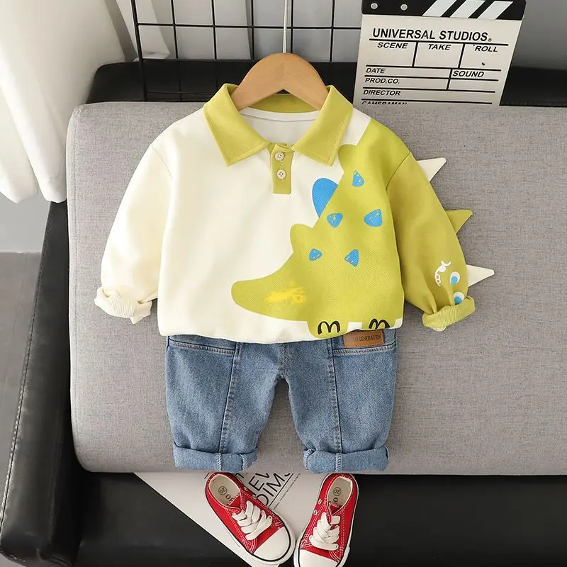 Autumn 2025 Kids Boys 2PCS Clothes Set Cotton Cartoon Printed Polo Shirts Stretch Jeans Suit Toddler Baby Boys Outfits
Autumn 2025 Kids Boys 2PCS Clothes Set Cotton Cartoon Printed Polo Shirts Stretch Jeans Suit Toddler Baby Boys Outfits