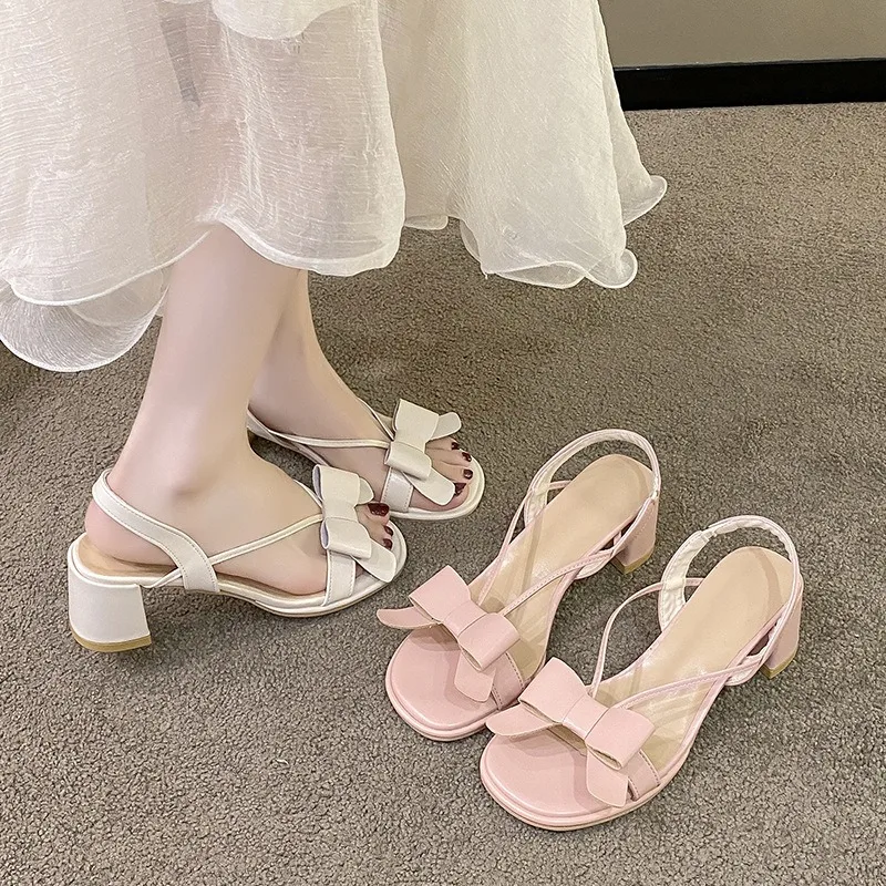 Summer Women's High Heeled Sandals Elegant Thin Strap Bow Slingback Heels Comfortable Block Heel Elastic Band Slip on Sandals
Summer Women's High Heeled Sandals Elegant Thin Strap Bow Slingback Heels Comfortable Block Heel Elastic Band Slip on Sandals