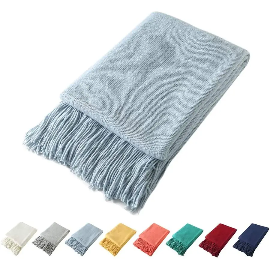 Decorative Knitted Throw Blanket with Fringe, Lightweight Acrylic Knit Blanket, Soft amp Cozy Tassel Blanket for Couch Sofa Bed
Decorative Knitted Throw Blanket with Fringe, Lightweight Acrylic Knit Blanket, Soft amp Cozy Tassel Blanket for Couch Sofa Bed