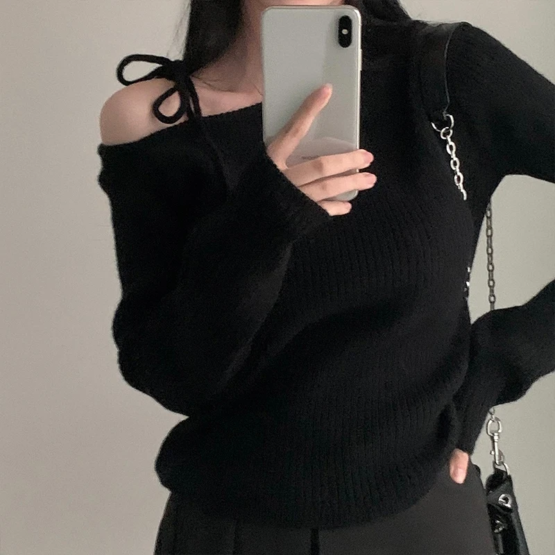 Sweater Women Irregular Skew Collar Long Sleeve Chic Casual Knitted Pullovers New Year's And Christmas Sweaters
Sweater Women Irregular Skew Collar Long Sleeve Chic Casual Knitted Pullovers New Year's And Christmas Sweaters