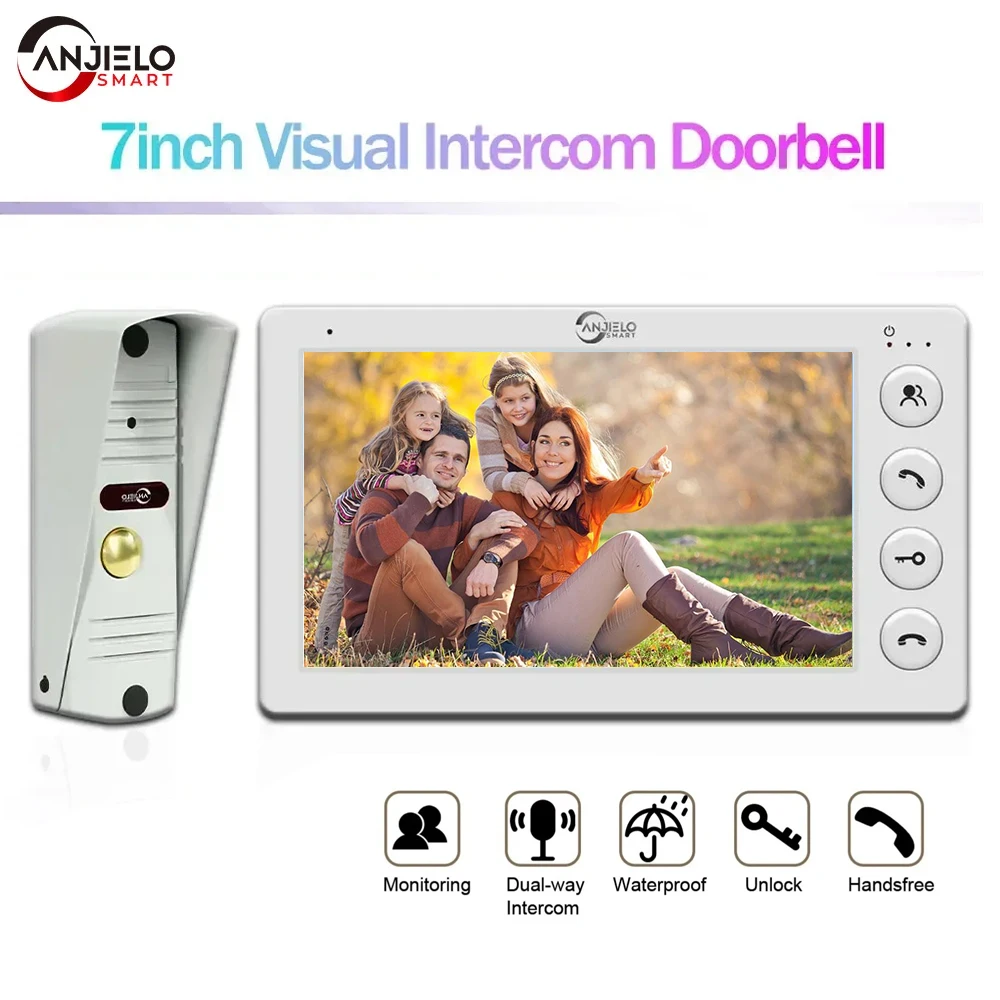 ANJIELO 7 Inch 4-Wire Video Door Phone IP65 Metal Outdoor Doorbell 1000TVL HD Video Intercom Entry System for Home Security
ANJIELO 7 Inch 4-Wire Video Door Phone IP65 Metal Outdoor Doorbell 1000TVL HD Video Intercom Entry System for Home Security