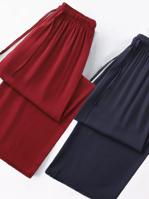Spring Summer Thin Cotton Silk Wide Leg Pants Ladies Casual Nine Points Pants 2026 Artificial Cotton Sleepwear Loose Straight...
Spring Summer Thin Cotton Silk Wide Leg Pants Ladies Casual Nine Points Pants 2026 Artificial Cotton Sleepwear Loose Straight...
