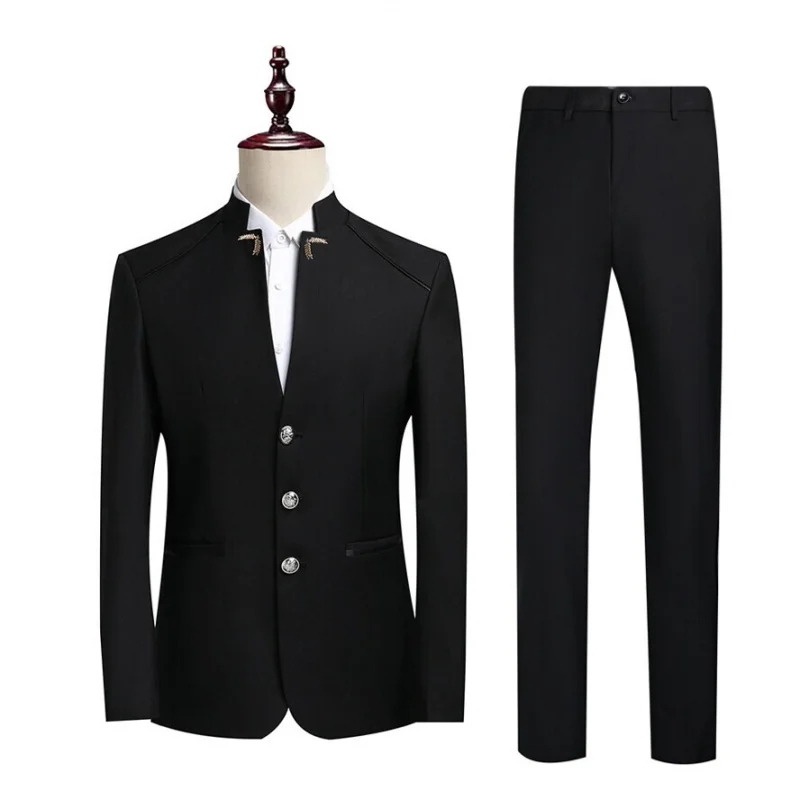 Men's suit set, 2025new stand collar slim fit casual suit two-piece set, Chinese style retro outfit (top trousers)
Men's suit set, 2025new stand collar slim fit casual suit two-piece set, Chinese style retro outfit (top trousers)