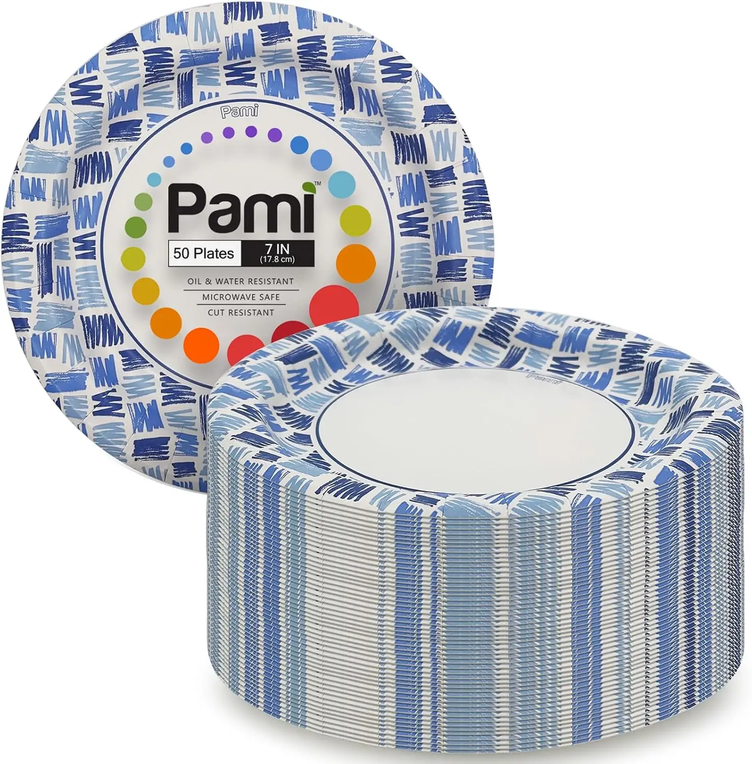 Heavy-Duty Disposable Small Round Paper Plates, Microwave-Safe, Oil & Cut Resistant, 7 Inch, 50 Pack
Heavy-Duty Disposable Small Round Paper Plates, Microwave-Safe, Oil & Cut Resistant, 7 Inch, 50 Pack