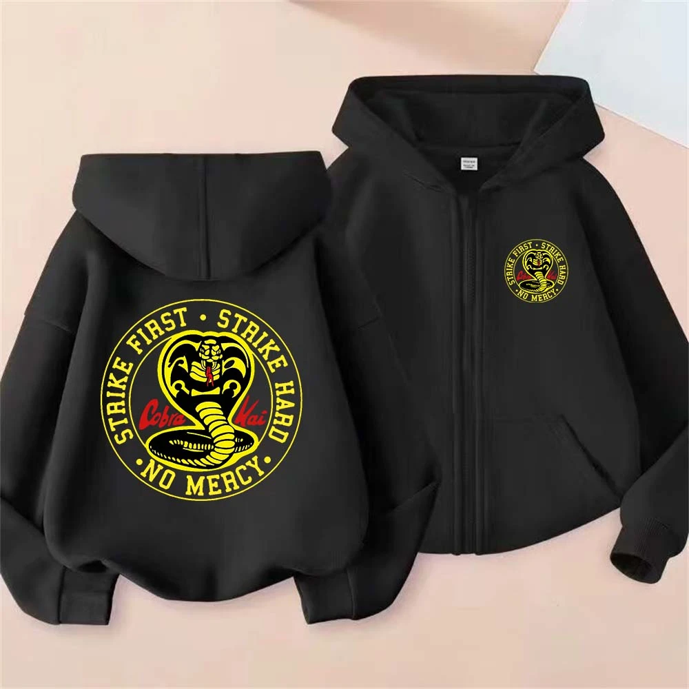 Cobra Kai Print Kids Spring Autumn Casual Pullover Hooded Zipper Sweatshirts 2-13Years Boys Girls Outfits Streetwear Top Clothes
Cobra Kai Print Kids Spring Autumn Casual Pullover Hooded Zipper Sweatshirts 2-13Years Boys Girls Outfits Streetwear Top Clothes