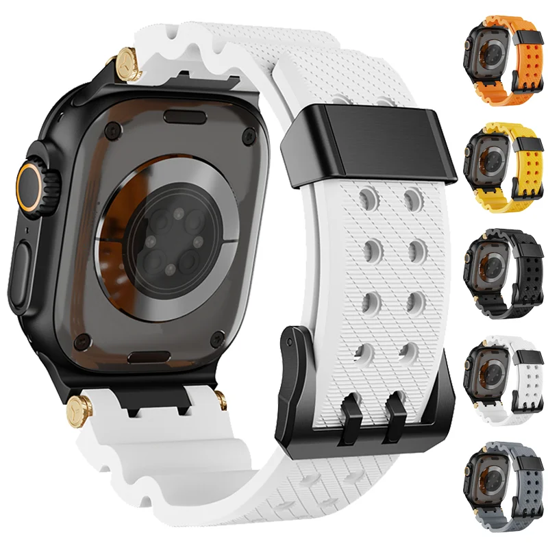 Luxury Rubber Band For Apple Watch Ultra 2 49mm Bracelet For Iwatch Series 10 46mm 9 8 7 45mm 6 5 4 SE 44MM Sport Men Strap
Luxury Rubber Band For Apple Watch Ultra 2 49mm Bracelet For Iwatch Series 10 46mm 9 8 7 45mm 6 5 4 SE 44MM Sport Men Strap