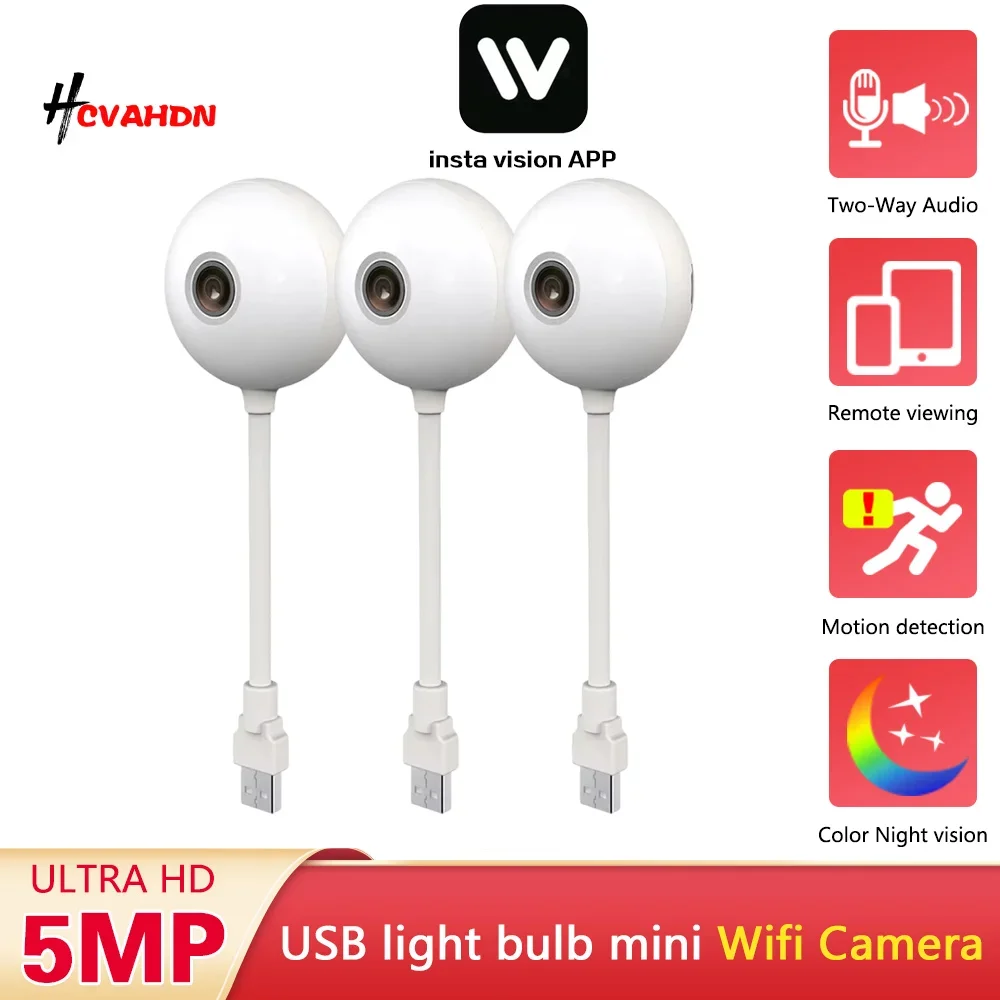 5MP WiFi Indoor Camera Mini Wireless USB Light Bulb Design Motion Detection 2-Way Audio for Baby Monitoring Security Protection
5MP WiFi Indoor Camera Mini Wireless USB Light Bulb Design Motion Detection 2-Way Audio for Baby Monitoring Security Protection