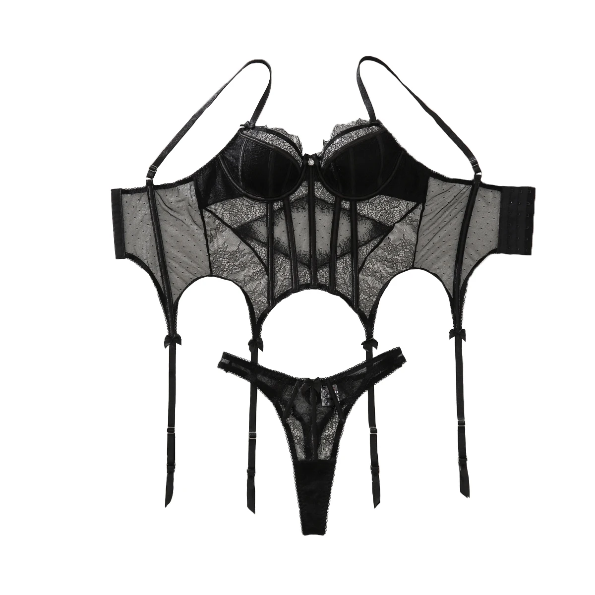 2026 Perspective Eyelash Lace Lace Body Shaping Waist and Fishbone Sexy Underwear Split Set
2026 Perspective Eyelash Lace Lace Body Shaping Waist and Fishbone Sexy Underwear Split Set