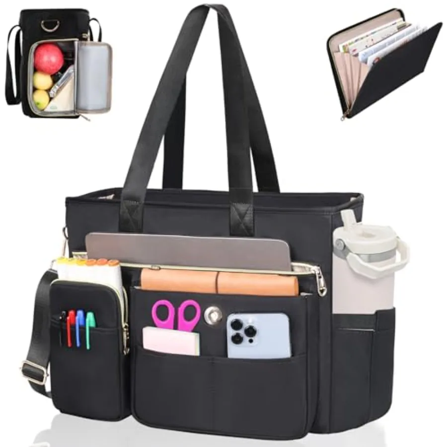 Women Teacher Tote Bag 2Pcs, '' Laptop Work Bag Computer bag with Expandable File Folder, Large Water-Resistant Messenger Shoul
Women Teacher Tote Bag 2Pcs, '' Laptop Work Bag Computer bag with Expandable File Folder, Large Water-Resistant Messenger Shoul