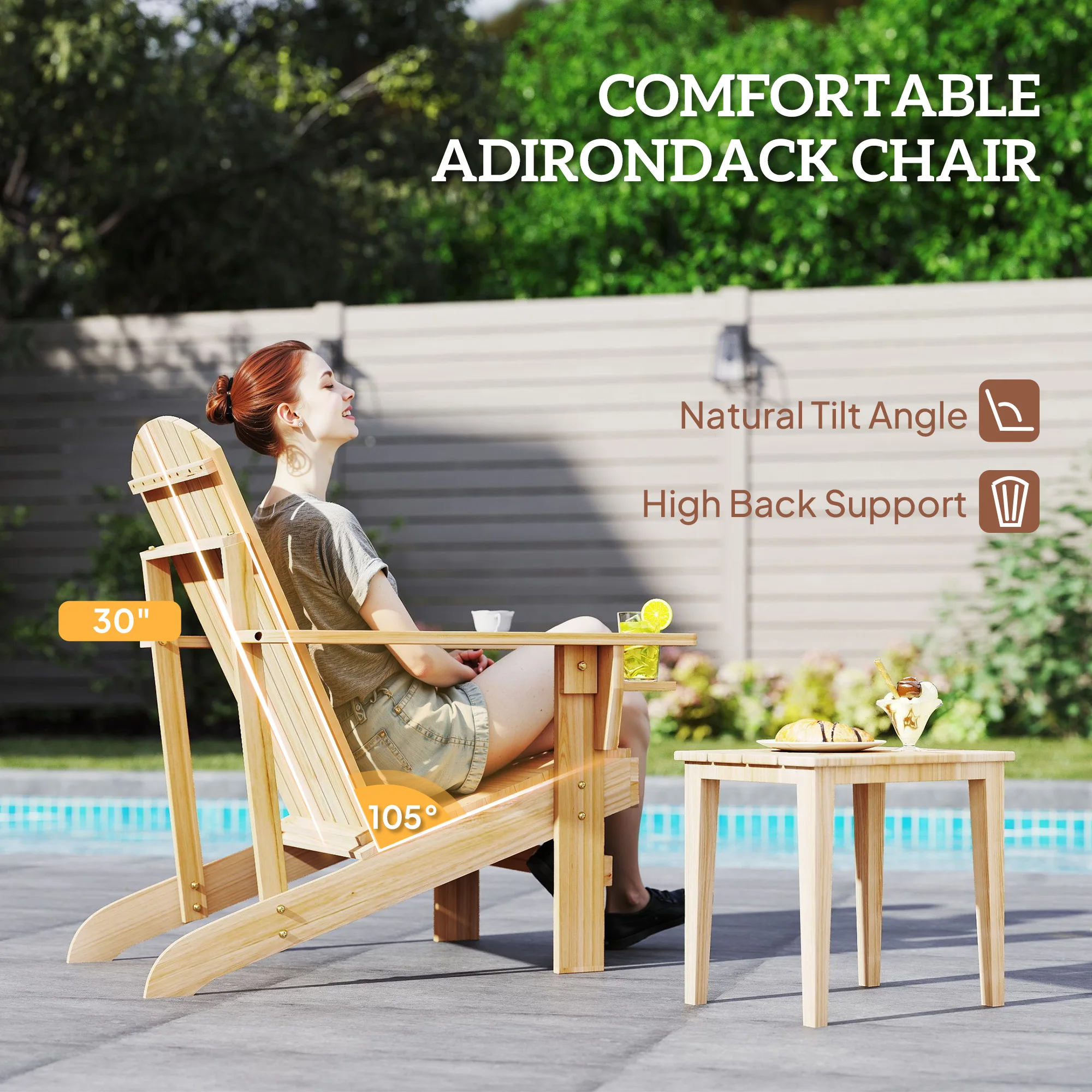 Oversized Adirondack Chair Outdoor Fire Pit Porch Seating Built in Cupholder Natural Wood Fir Wood Classic Log Lounge 330 Lbs
Oversized Adirondack Chair Outdoor Fire Pit Porch Seating Built in Cupholder Natural Wood Fir Wood Classic Log Lounge 330 Lbs