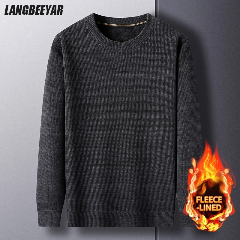 Fleece-Lined Knitted Pullover Sweater Casual Jumper for Men Insulated Warm Long Sleeve Thick Material Round Neck Design
Fleece-Lined Knitted Pullover Sweater Casual Jumper for Men Insulated Warm Long Sleeve Thick Material Round Neck Design
